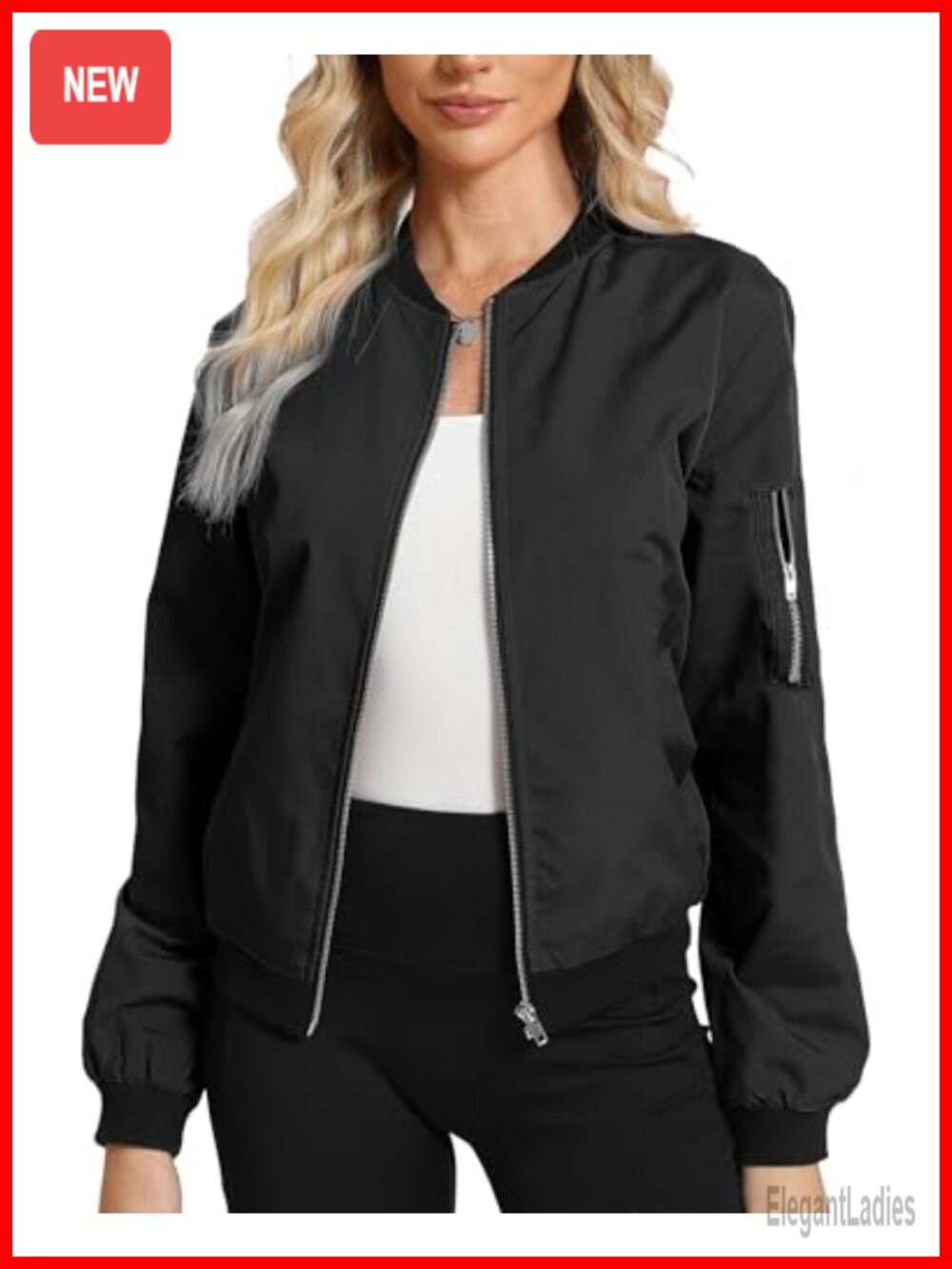 Lightweight Casual Bomber Jacket Windbreaker with Pockets